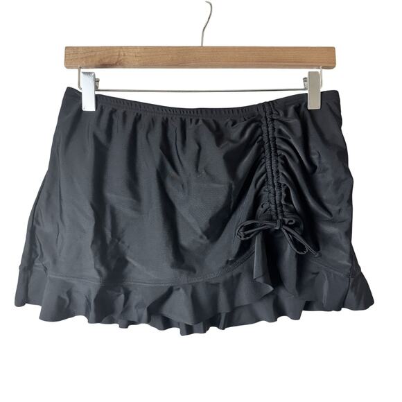 croft & barrow Other - Croft & Barrow Swim Skirt Women's Size 6 Black Ruffle Ruching Summer Vacation
